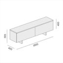 Schrank niedrig SOLID, 1800 x 400 x 550 mm, Eiche natur