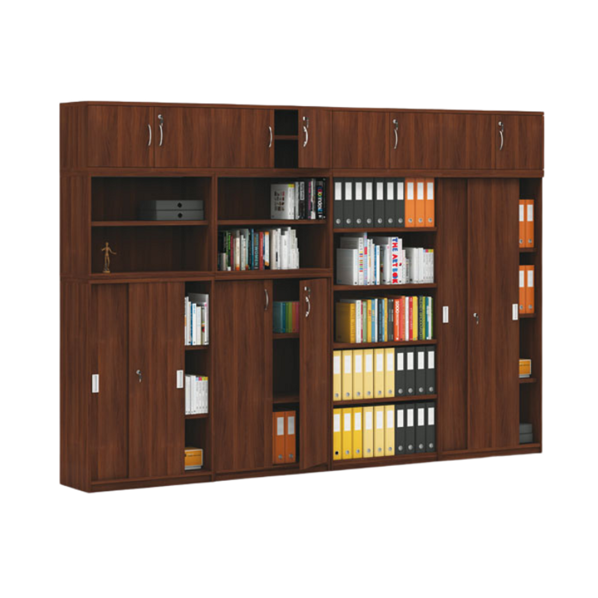 Schrank-Set MIRELLI, Typ D, Aufbau, Nussbaum