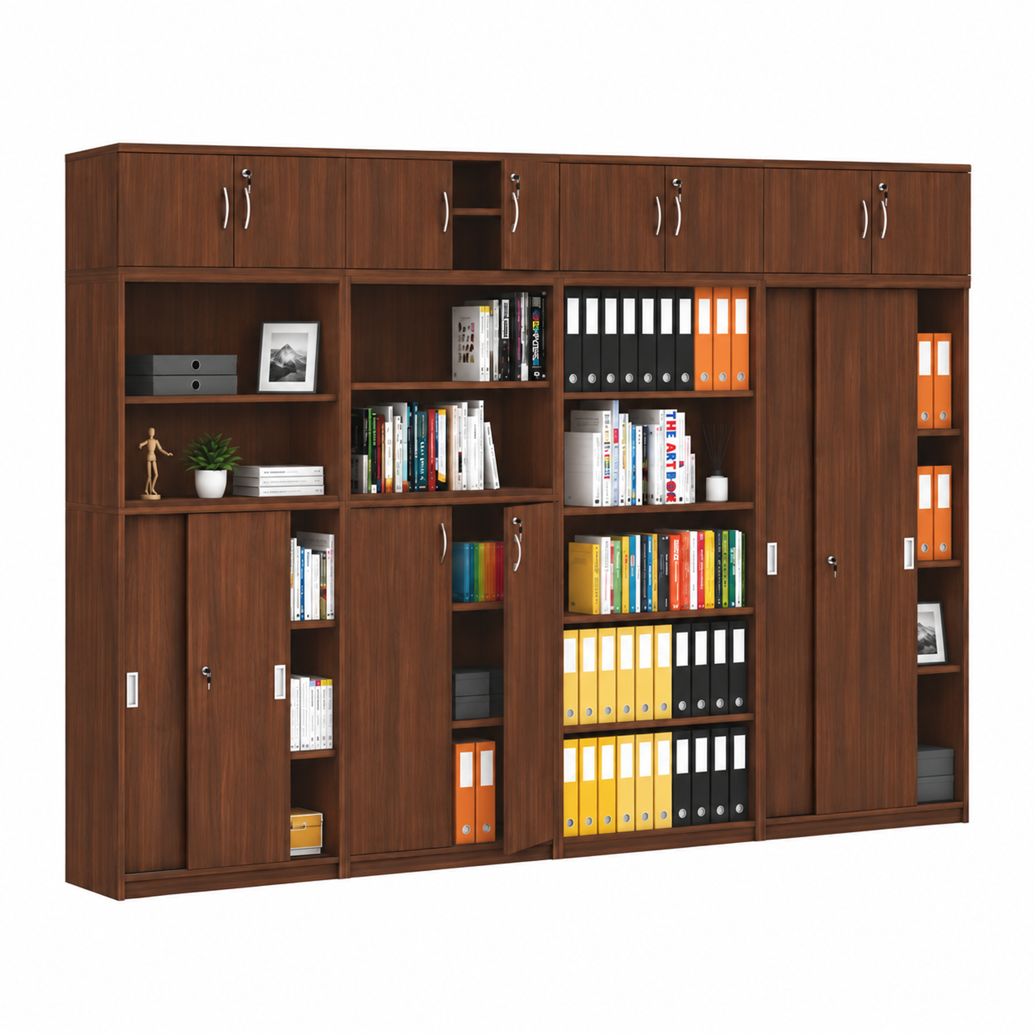 Schrank-Set MIRELLI, Typ D, Aufbau, Nussbaum
