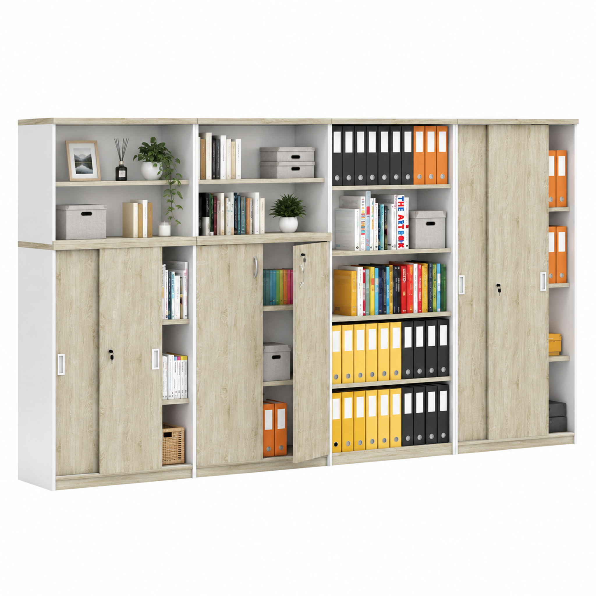 Schrank-Set MIRELLI, Typ D, weiß / Eiche sonoma