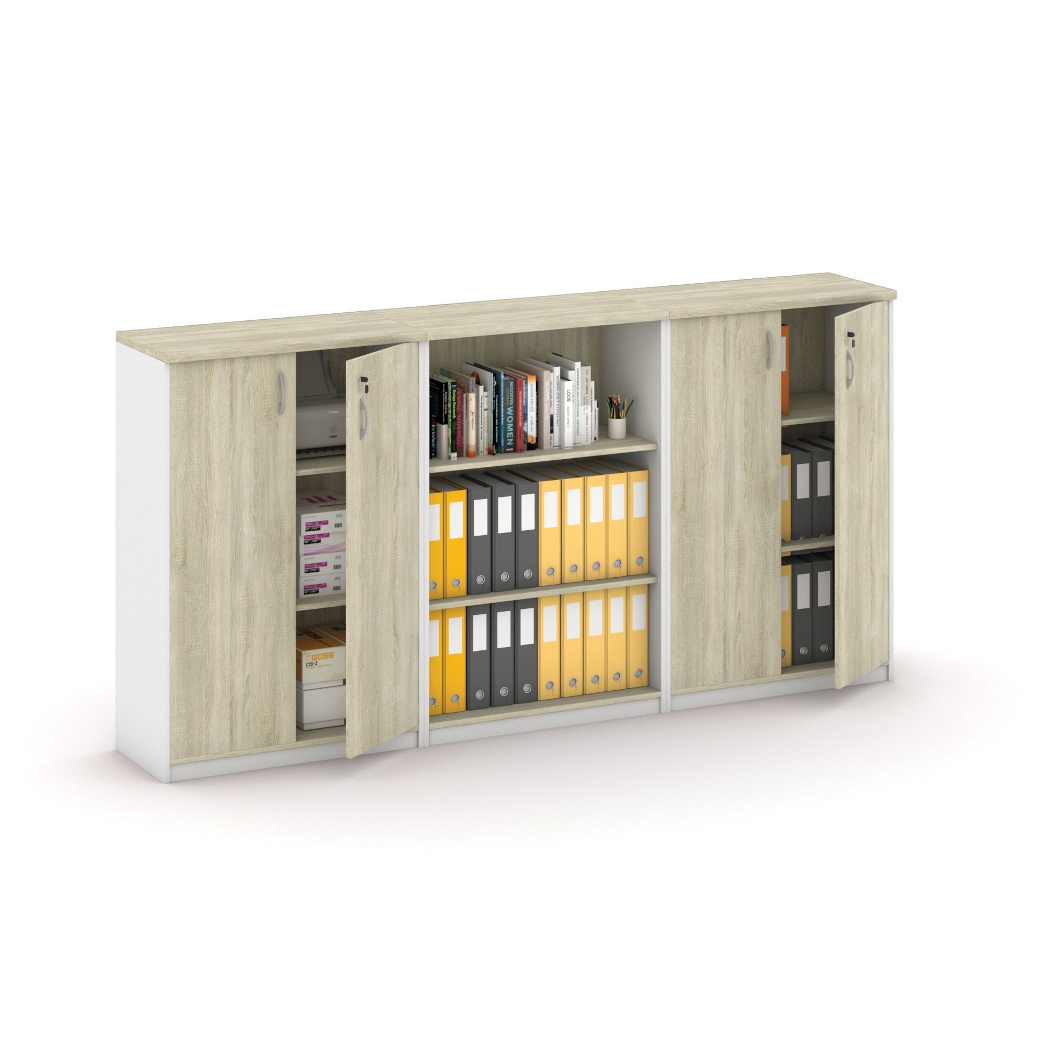 Schrank-Set MIRELLI, Typ III – Weiß/Sonoma Eiche