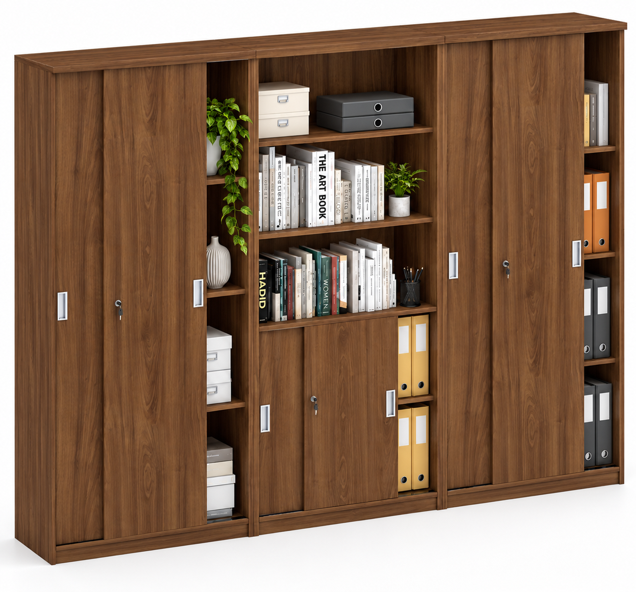 Schrank-Set MIRELLI, Typ IX – Nussbaum Schrank-Set MIRELLI, Typ IX – Nussbaum