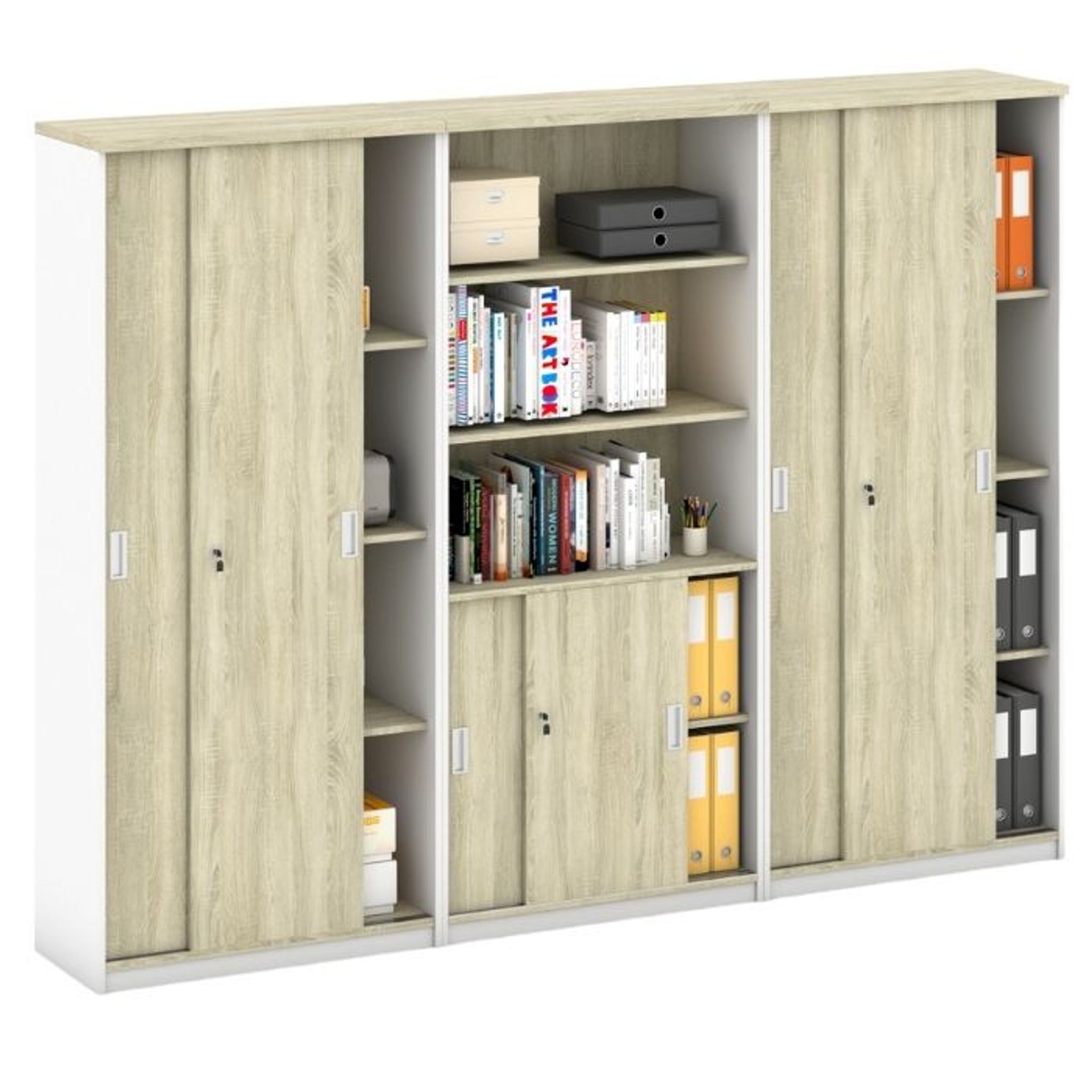 Schrank-Set MIRELLI, Typ IX – Weiß/Sonoma Eiche