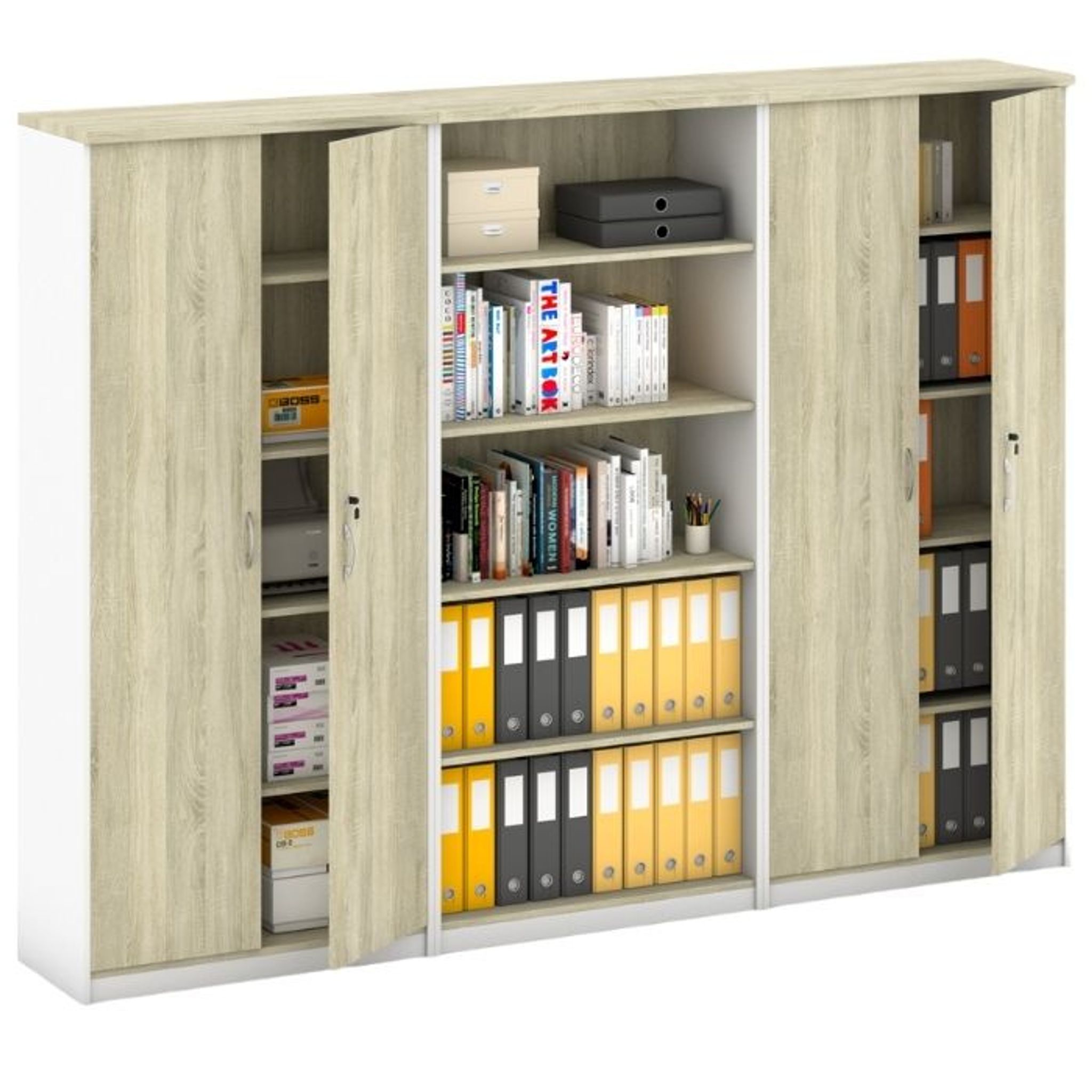 Schrank-Set MIRELLI, Typ V – Weiß/Sonoma Eiche