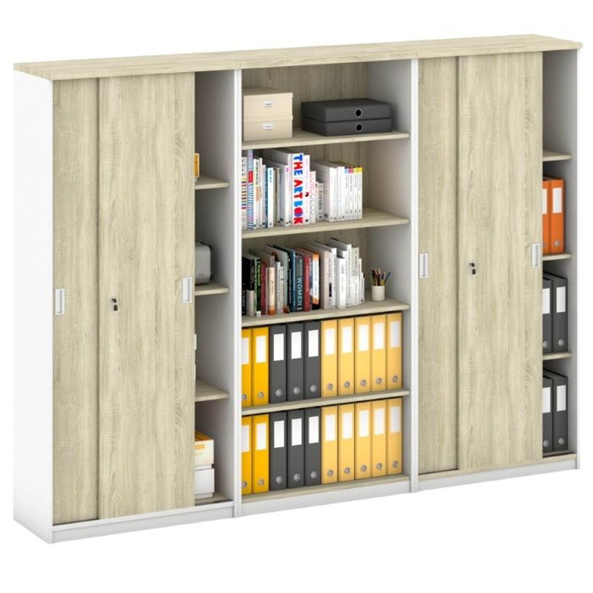 Schrank-Set MIRELLI, Typ VI – Weiß/Sonoma Eiche
