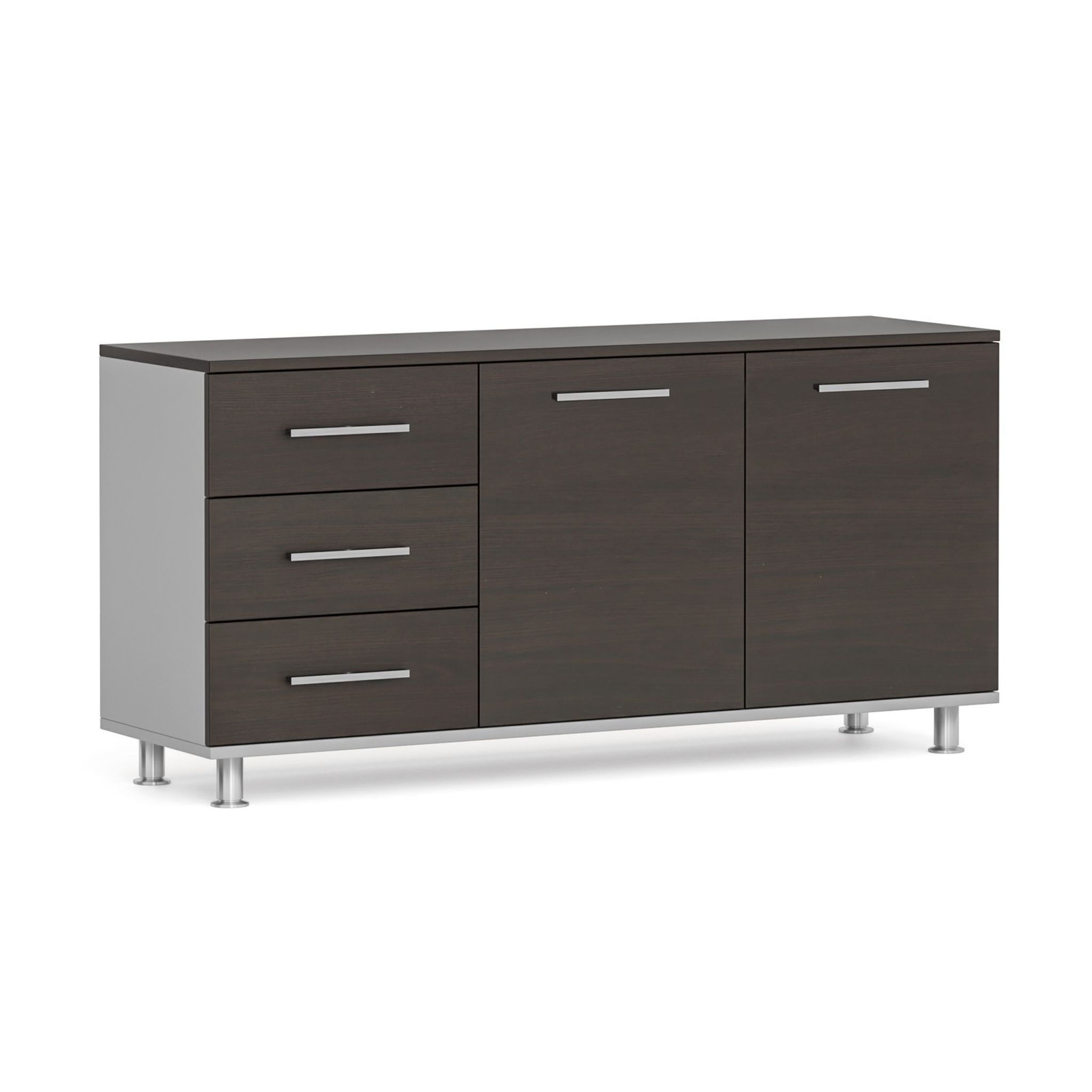 Schrank zum Tisch PRIMO links, grau / Wenge