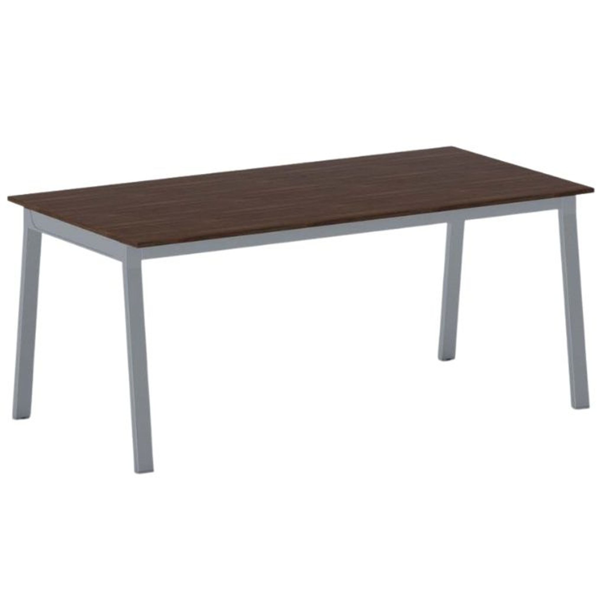 Schreibtisch, Mehrzwecktisch PRIMO BASIC, 1800 x 900 mm, graues Fußgestell, Nussbaum