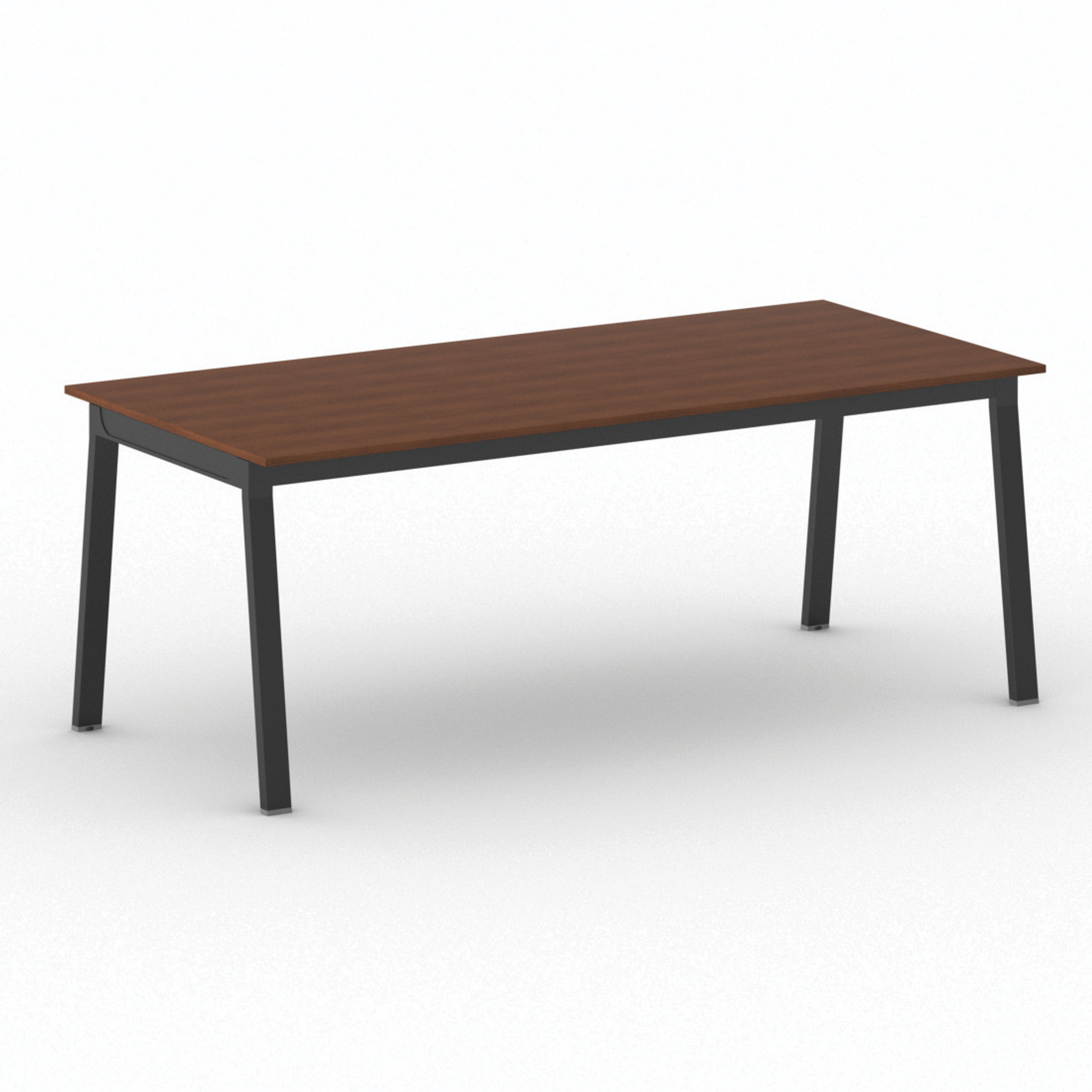 Schreibtisch, Mehrzwecktisch PRIMO BASIC, 2000 x 900 mm, schwarzes Fußgestell, Kirschbaum