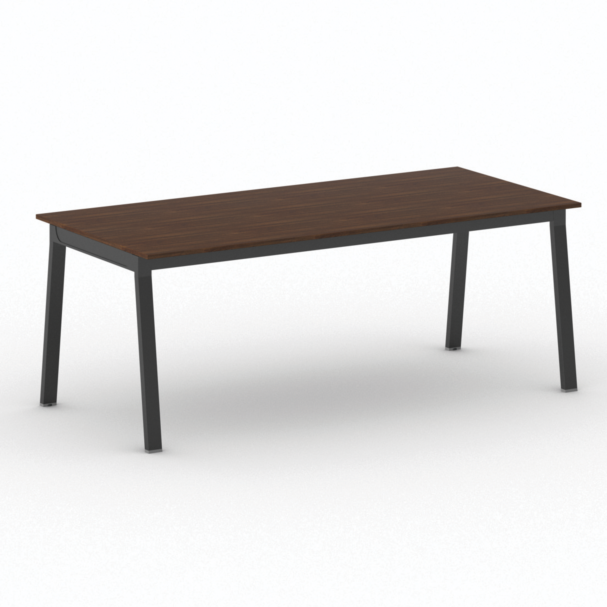 Schreibtisch, Mehrzwecktisch PRIMO BASIC, 2000 x 900 mm, schwarzes Fußgestell, Nussbaum