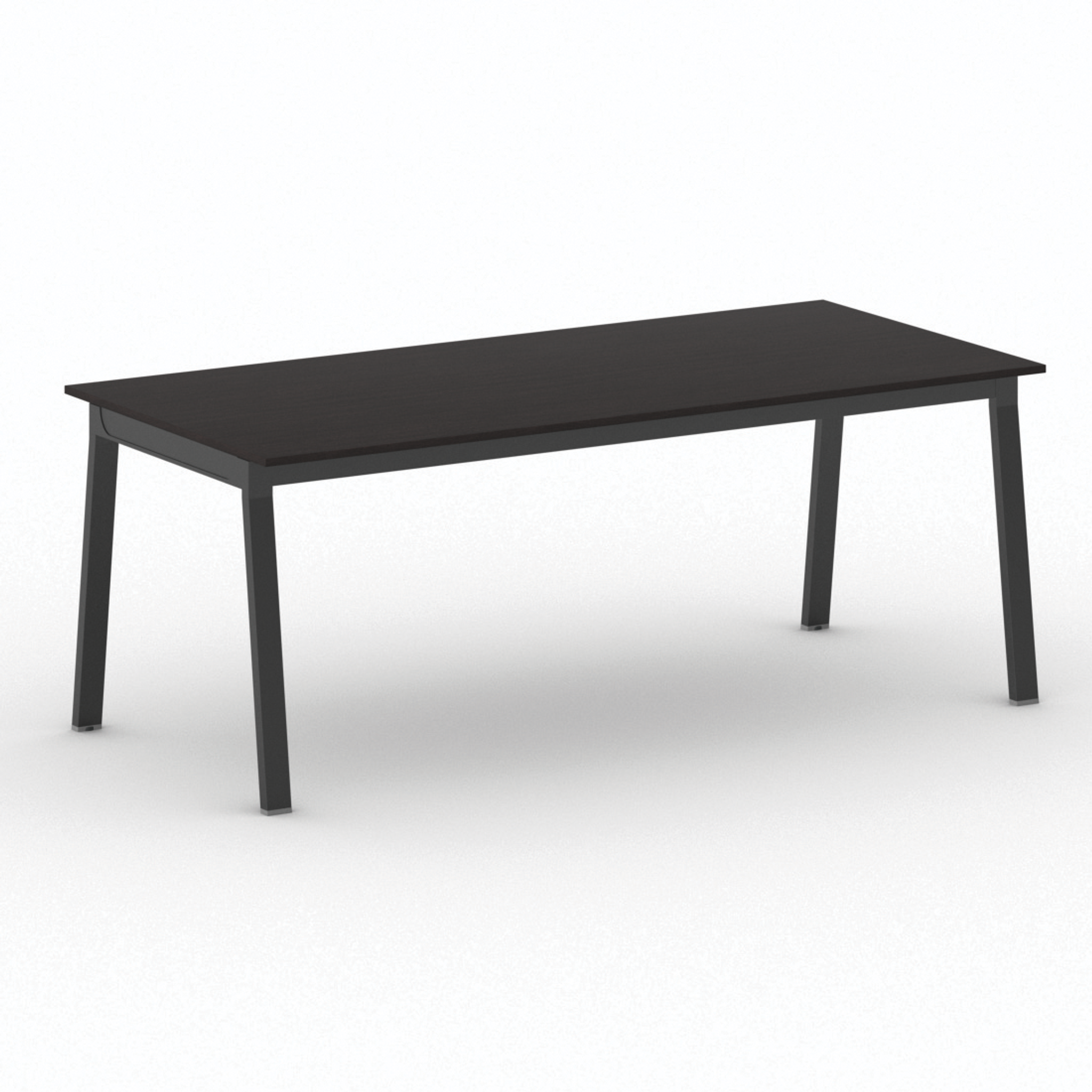 Schreibtisch, Mehrzwecktisch PRIMO BASIC, 2000 x 900 mm, schwarzes Fußgestell, wenge