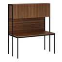 Schreibtisch mit Stauraum HOME OFFICE, schwarz/Nussbaum