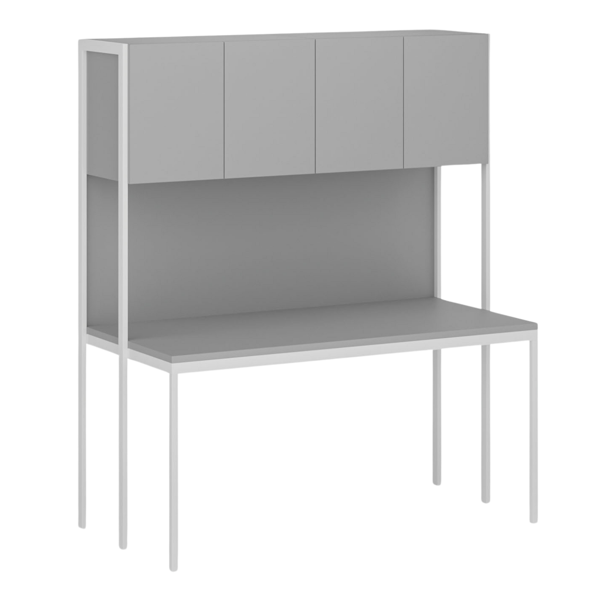Schreibtisch mit Stauraum HOME OFFICE, weiß/grau