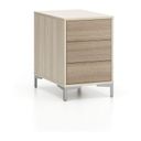 Schreibtisch-Unterschrank, Büro-Kommode LAYERS, 3 Schubladen, 400 x 400 x 630 mm, Eiche natur / Eiche gebeizt