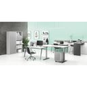 Schreibtisch-Unterschrank, Büro-Kommode LAYERS, 3 Schubladen, 400 x 400 x 630 mm, weiß / grau