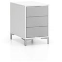 Schreibtisch-Unterschrank, Büro-Kommode LAYERS, 3 Schubladen, 400 x 400 x 630 mm, weiß / grau