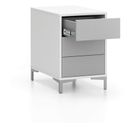Schreibtisch-Unterschrank, Büro-Kommode LAYERS, 3 Schubladen, 400 x 400 x 630 mm, weiß / grau