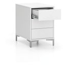 Schreibtisch-Unterschrank, Büro-Kommode LAYERS, 3 Schubladen, 400 x 400 x 630 mm, weiß