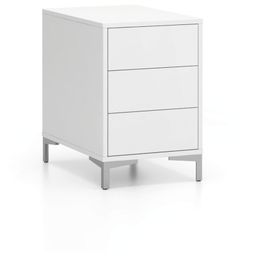 Schreibtisch-Unterschrank, Büro-Kommode LAYERS, 3 Schubladen, 400x400x630 mm, weiß