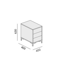 Schreibtisch-Unterschrank, Büro-Kommode LAYERS, 3 Schubladen, versammelt, 400 x 400 x 630 mm, weiß / grau