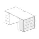 Schreibtisch-Unterschrank, Büro-Sideboard BLOCK White, 4 Schubladen