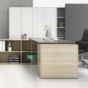 Schreibtisch-Unterschrank, Büro-Sideboard BLOCK White, 4 Schubladen