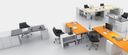 Schreibtisch-Unterschrank, Büro-Sideboard BLOCK White, 4 Schubladen