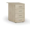 Schreibtischcontainer PRIMO WOOD, 4 Schubladen, Eiche natur