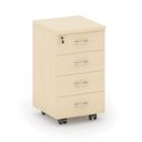 Schreibtischcontainer, Rollcontainer MIRELLI, 4 Schubladen, Birke