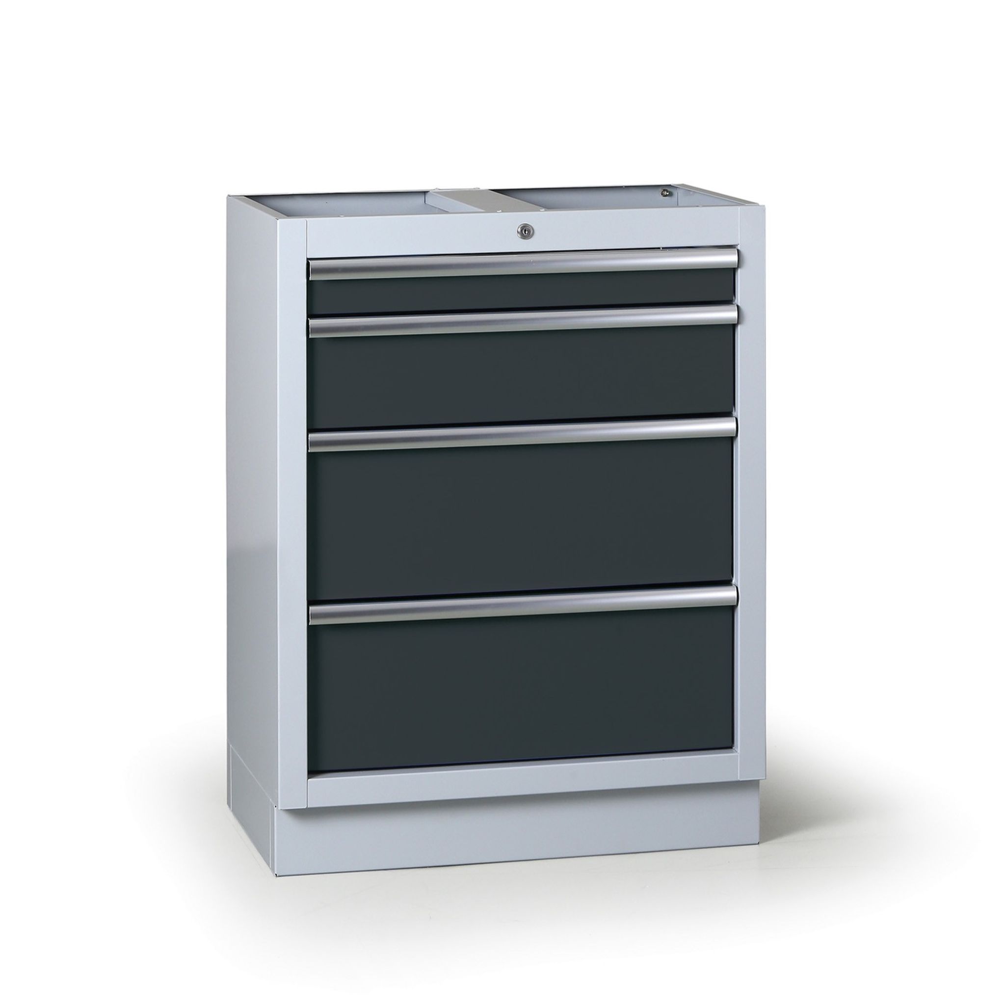 Schubladen-Werkstattbox für G2-Arbeitsplatte, 4 Schubladen, 680 x 455 x 910 mm, Graphit