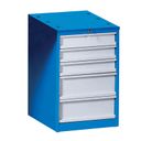 Schubladen-Werkzeugkasten für Werkbank GD, 5 Schubladen, 510 x 592 x 810 mm, blau / grau