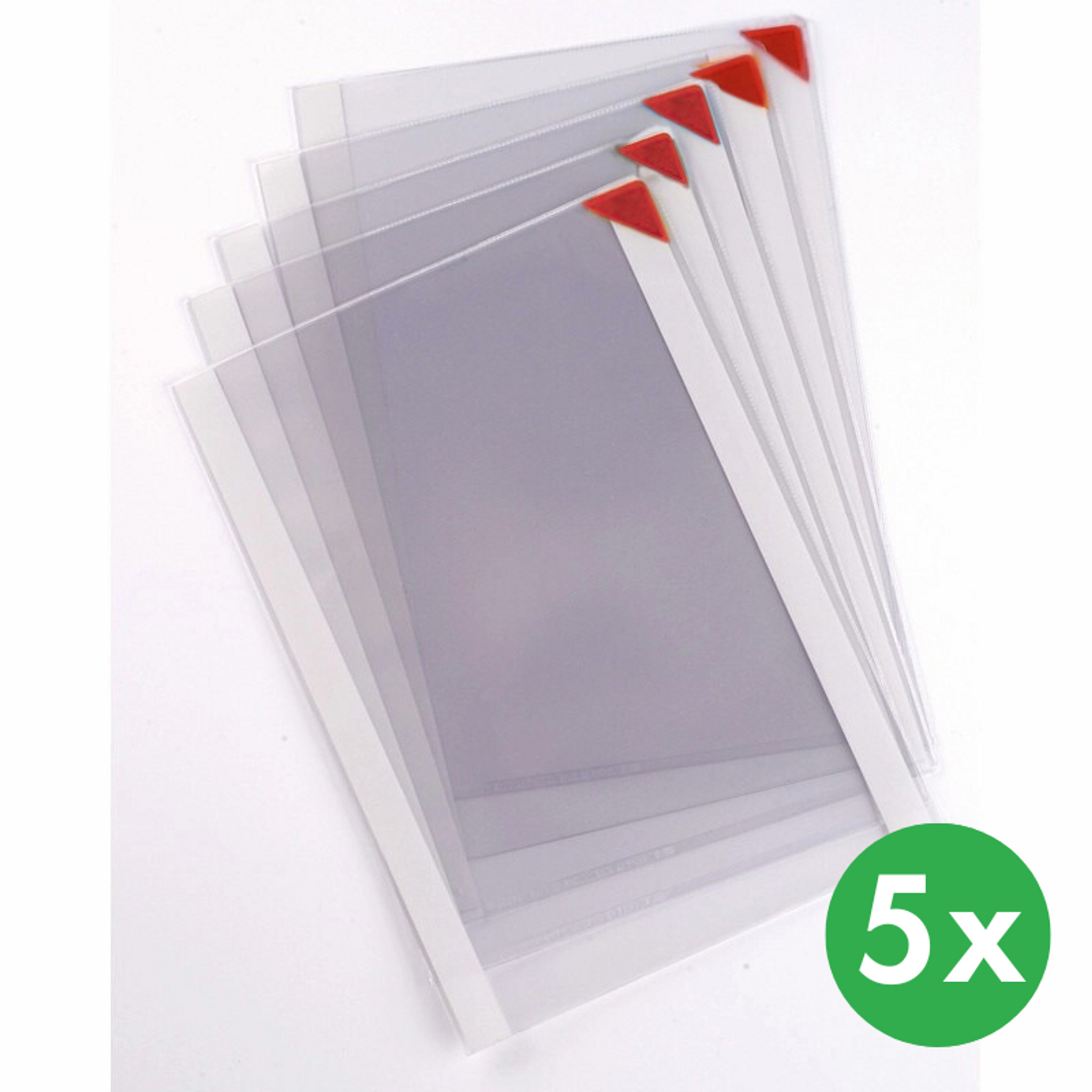 Selbsthaftende Taschen mit magnetischer Ecke, rote Ecke