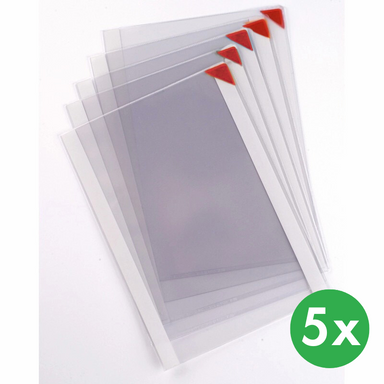 Selbsthaftende Taschen mit magnetischer Ecke, rote Ecke
