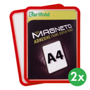 Selbstklebende Tasche A4, 2 Stk., nicht permanent, rot