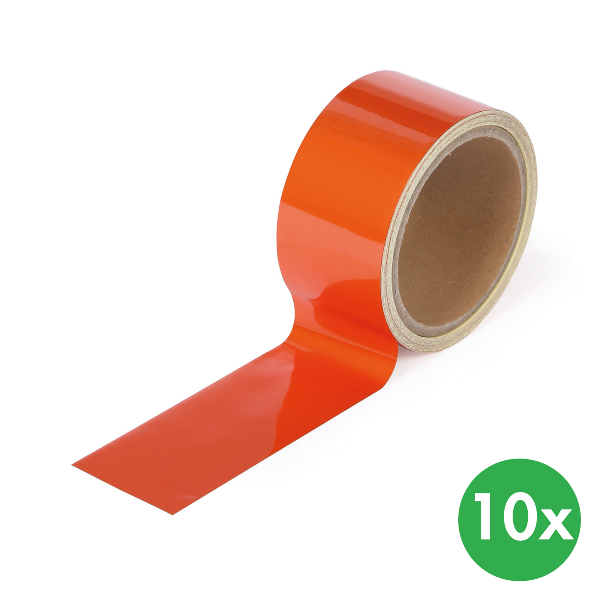 Selbstklebendes Reflexband, 50 mm, 10 m, 10 Stk, orange