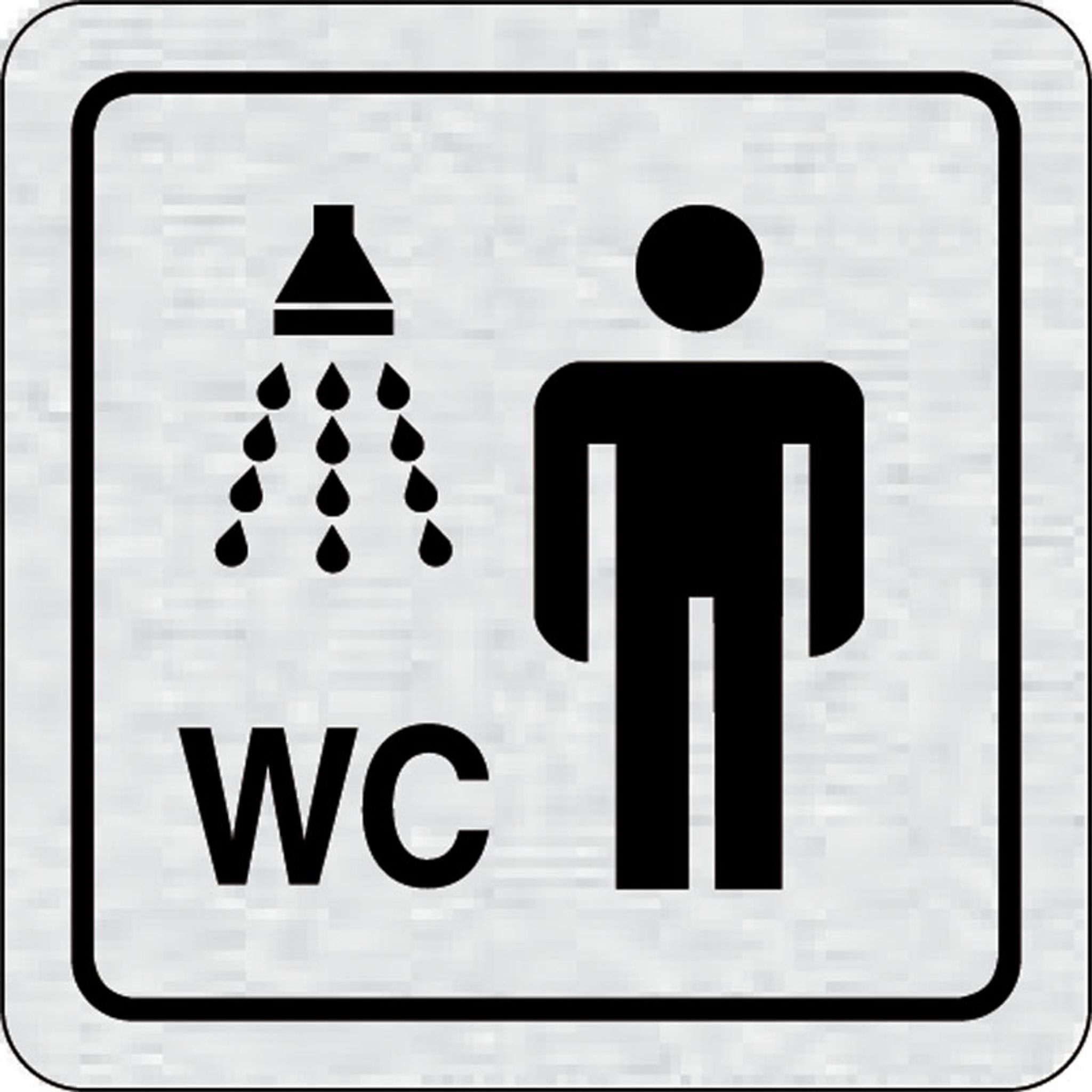 Selbstklebendes Tür-Namensschild - Dusche, WC Herren