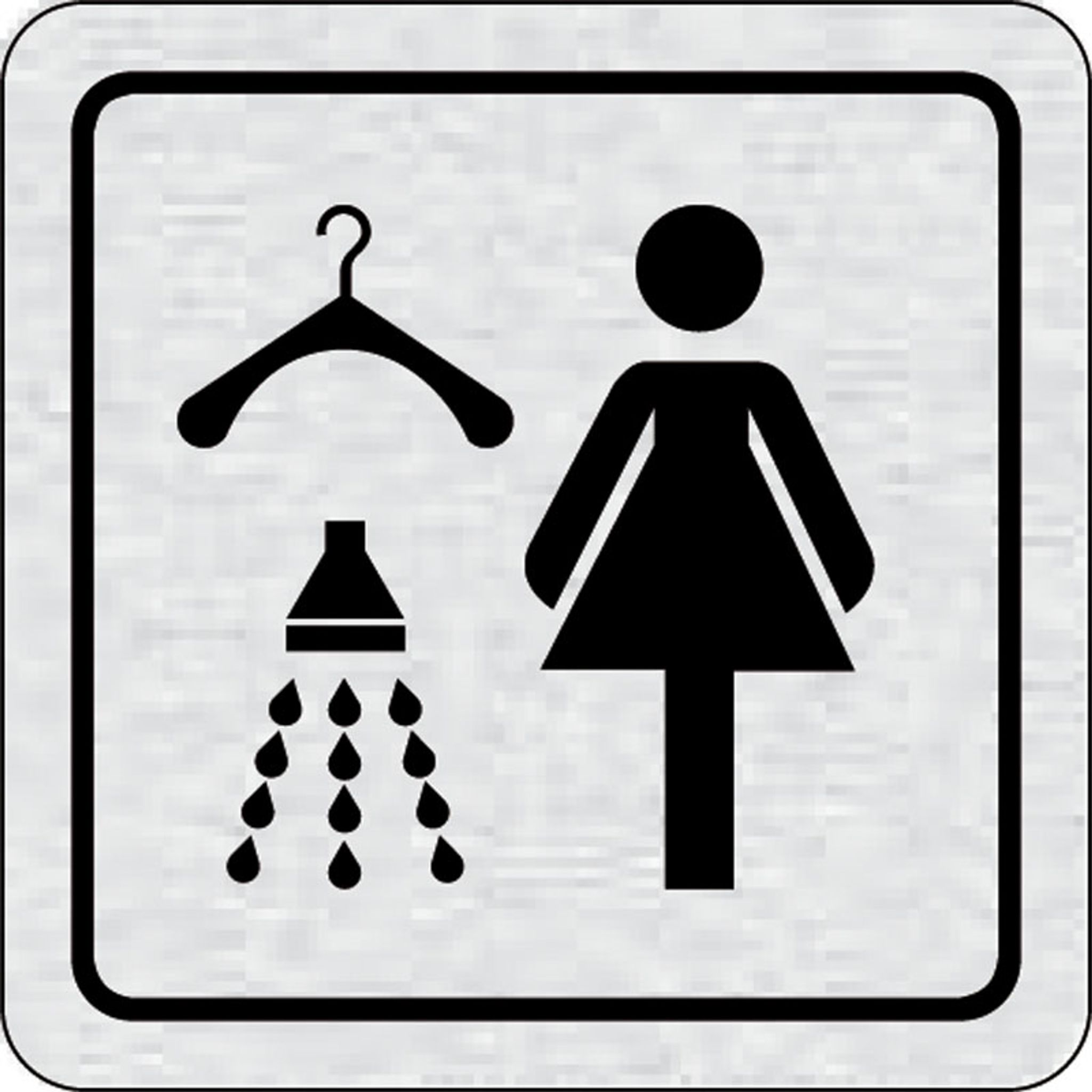 Selbstklebendes Tür-Namensschild - Umkleideraum mit Dusche Damen
