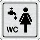Selbstklebendes Tür-Namensschild - Waschraum, WC Damen