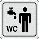 Selbstklebendes Tür-Namensschild - Waschraum, WC Herren