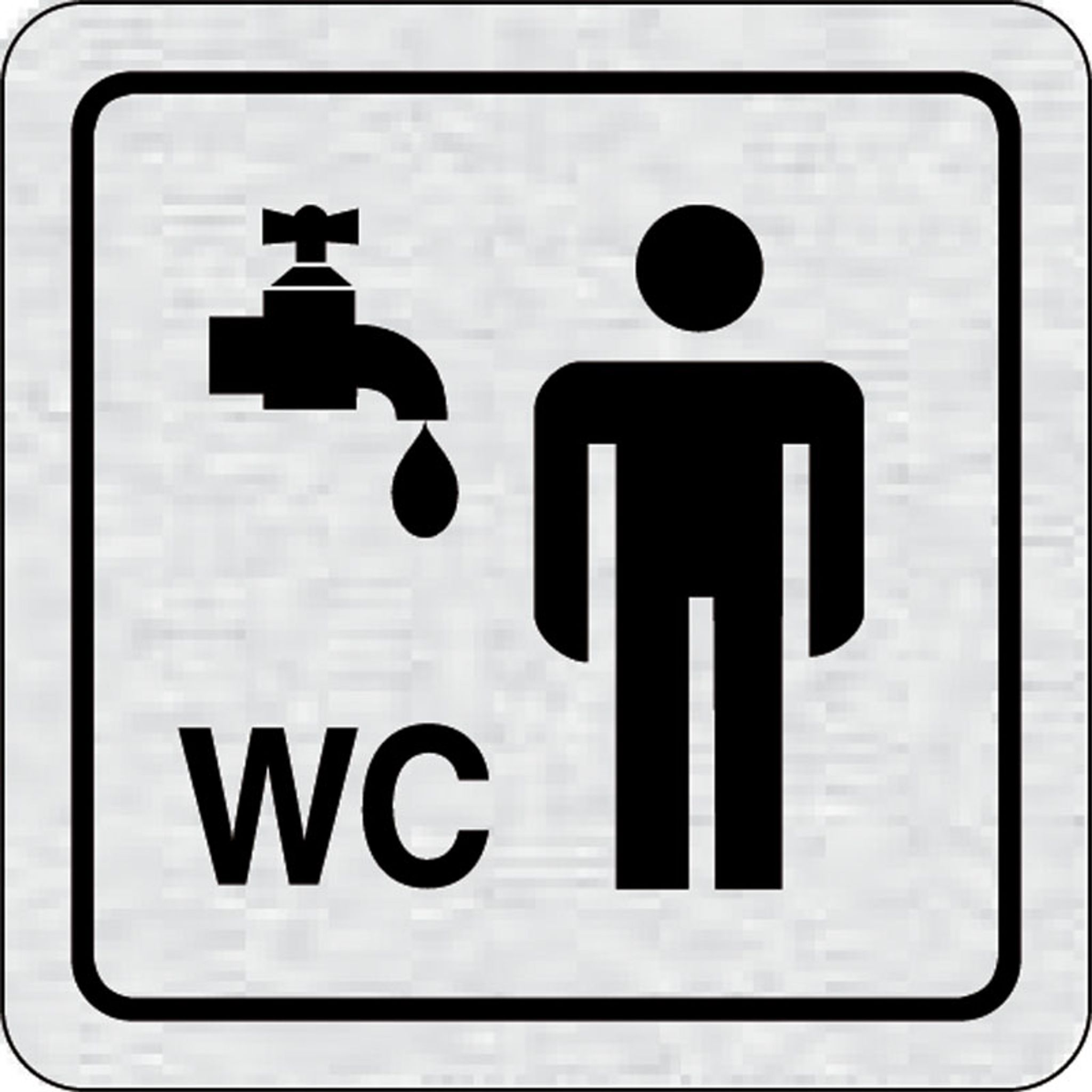 Selbstklebendes Tür-Namensschild - Waschraum, WC Herren
