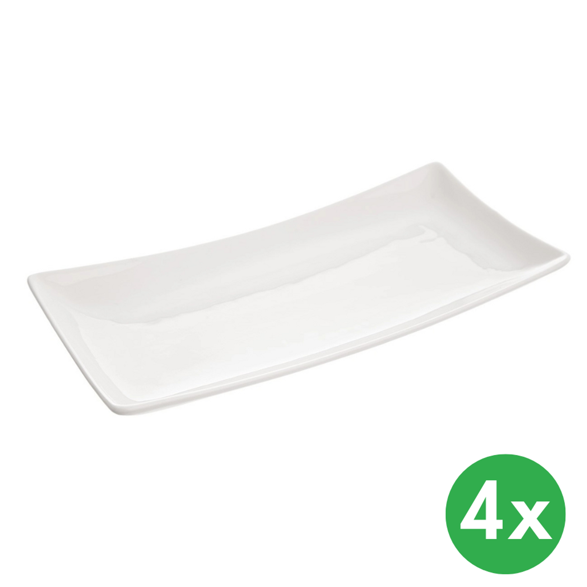 Serviertablett MONA, 29,5 x 14,5 cm, Porzellan, 4 Stk.
