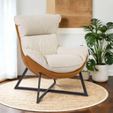 Sessel Wildleder SIESTA, braun/weiß