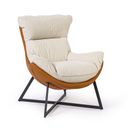 Sessel Wildleder SIESTA, braun/weiß