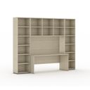 Sestavy knihoven INTEGRO se stolem, vyšší, 2950 x 700/400 x 2300 mm, dub přírodní