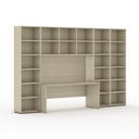Sestavy knihoven INTEGRO se stolem, vyšší/širší, 3550 x 700/400 x 2300 mm, dub přírodní