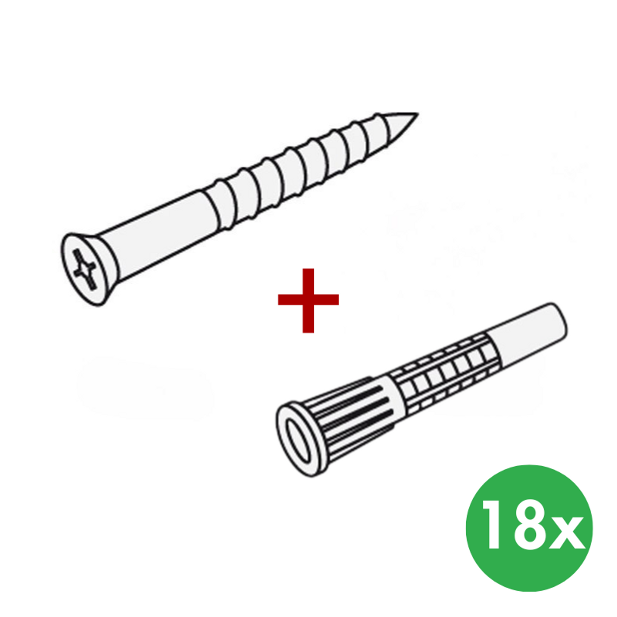 Set Holzschrauben und Dübel