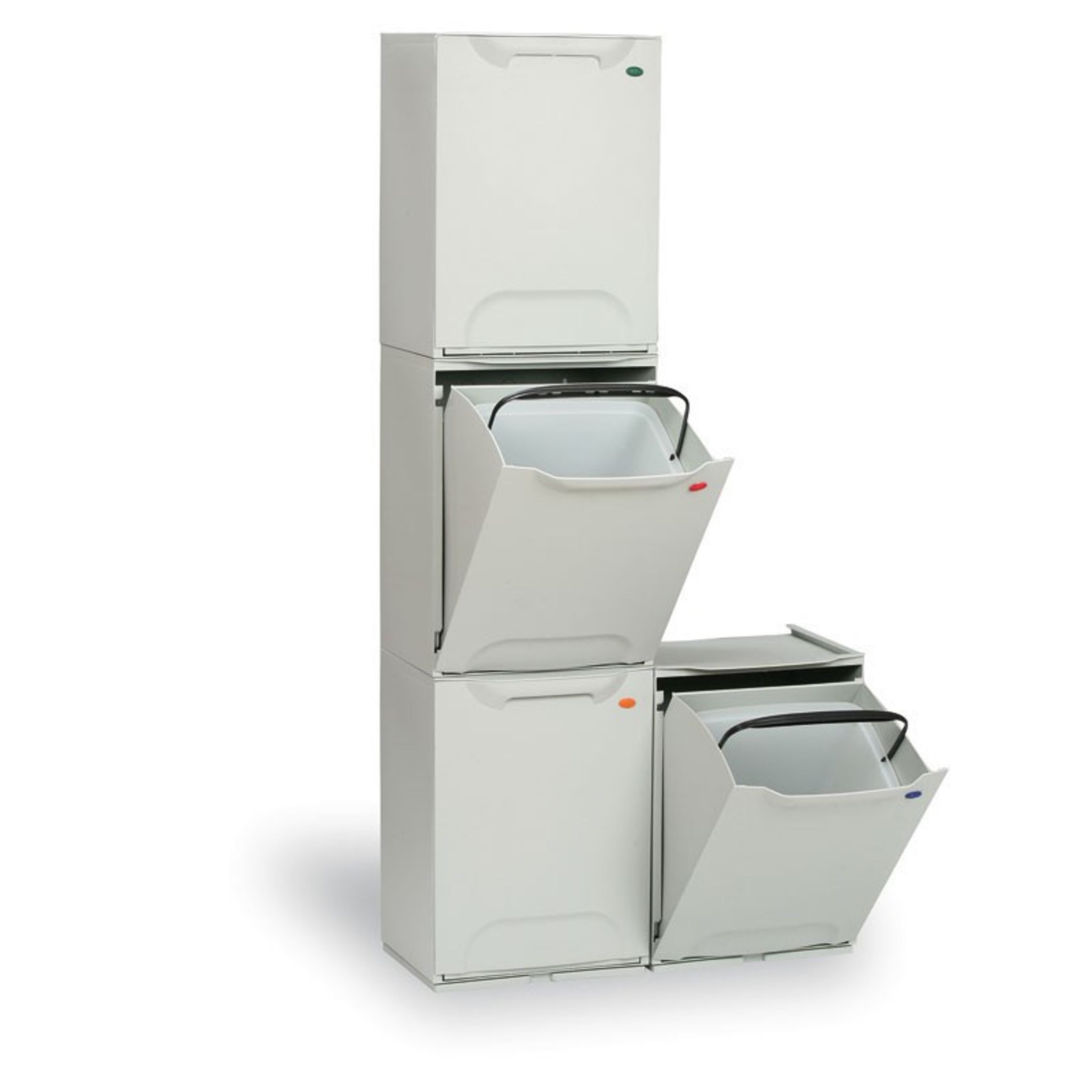 Set mit 4 plastik Mülleimer für Mülltrennung, 20 L, 340 x 290 x 470 mm
