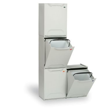 Set mit 4 plastik Mülleimer für Mülltrennung, 20 L, 340 x 290 x 470 mm