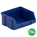 Sichtlagerkästen BASIC, 100 x 95 x 50 mm,  70 Stk., blau
