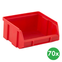 Sichtlagerkästen BASIC, 100 x 95 x 50 mm,  70 Stk., rot