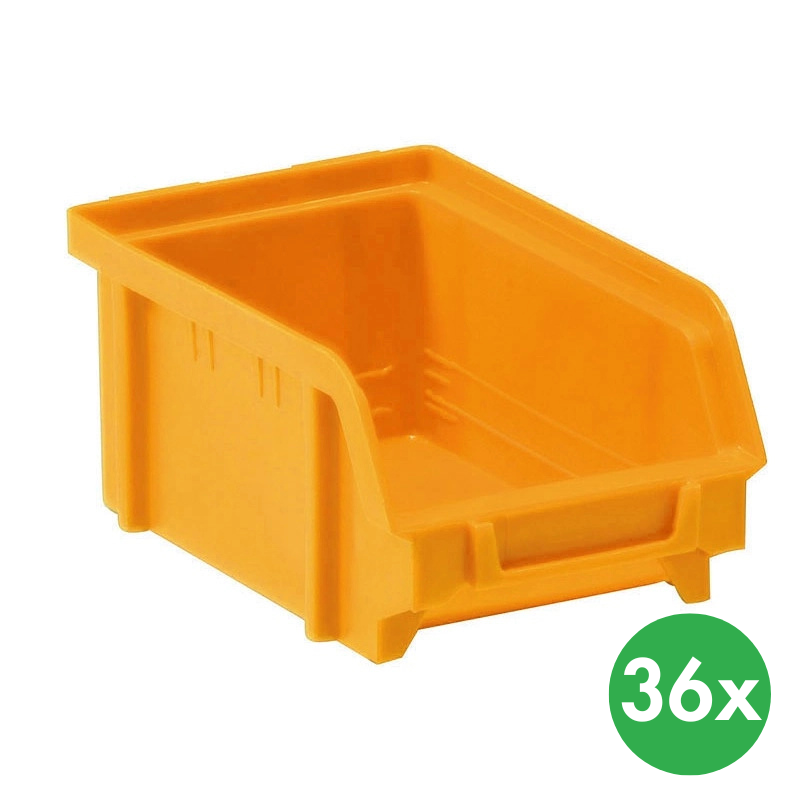 ArtPlast Sichtlagerkästen BASIC, 103 x 166 x 73 mm, 36 Stk., gelb-orange